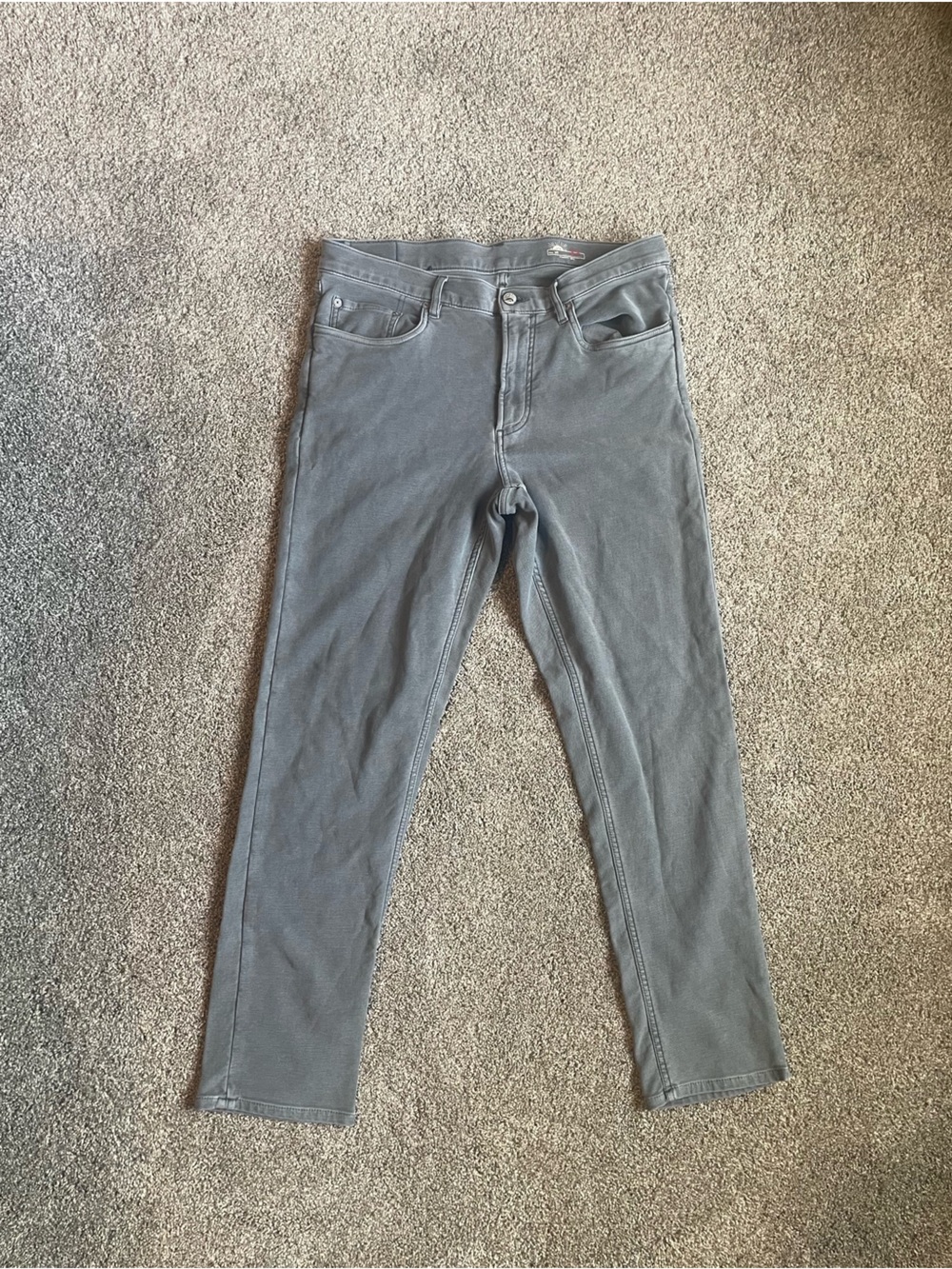 Faherty Men’s Stretch Terry 5-Pocket Pant in Slate Size 33